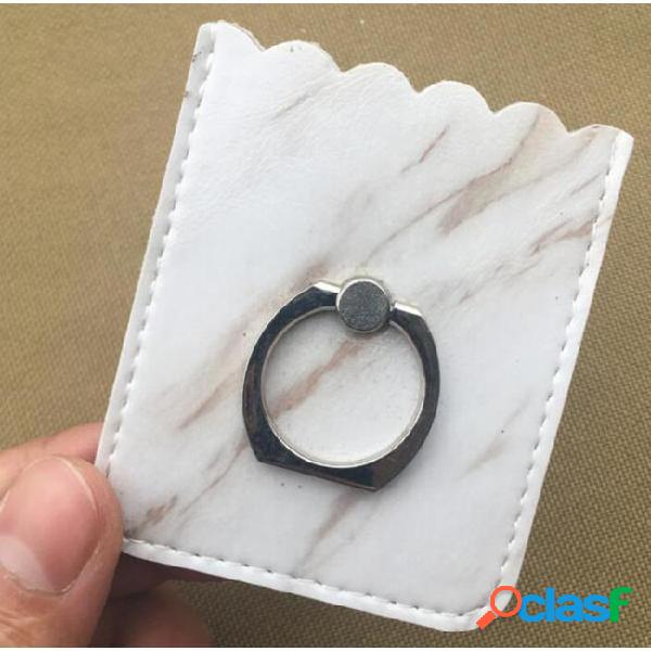 White stone color ring card holder glett leather business