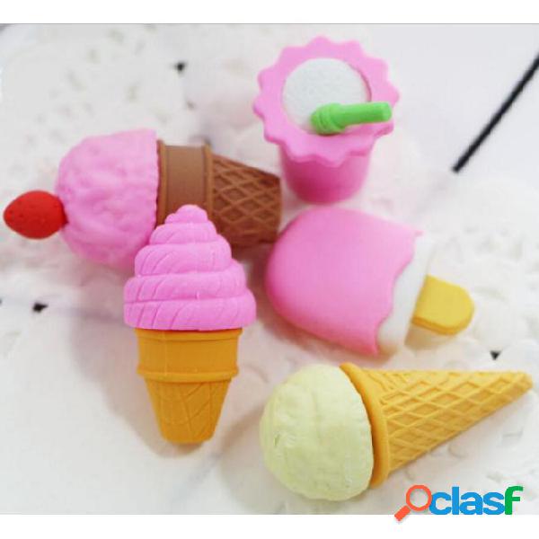 Wholesale-1 pcs kawaii rubber large ice cream eraser for