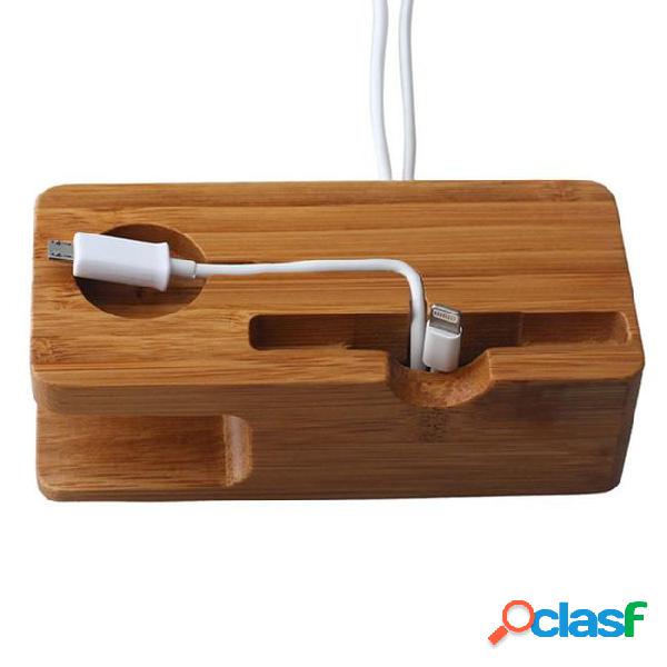 Wholesale-2016 natural bamboo wood charge station charging