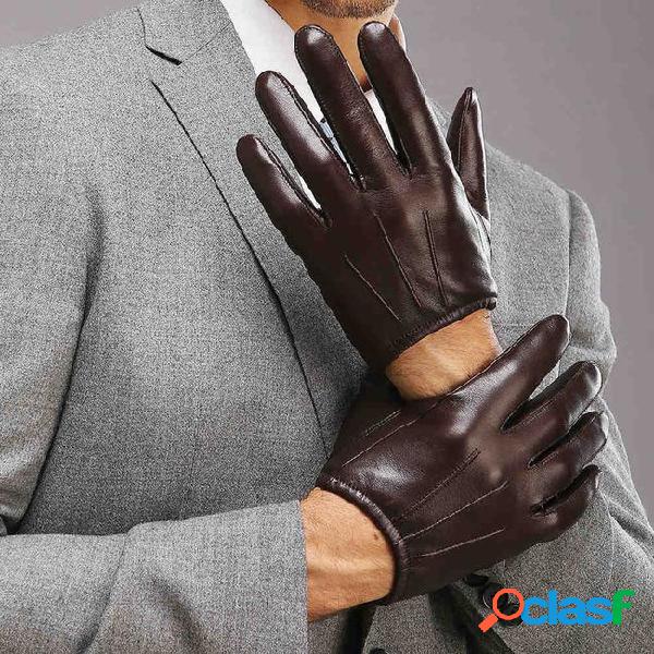 Wholesale- 2017 top fashion men genuine leather gloves wrist