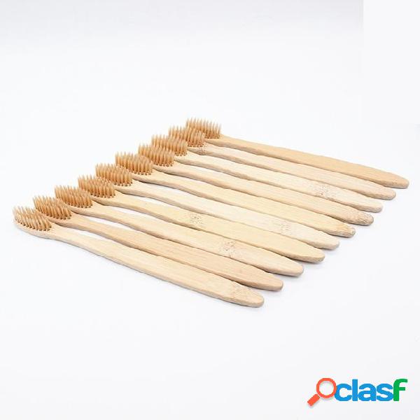 Wholesale 20pcs environmentally wood toothbrush bamboo fibre