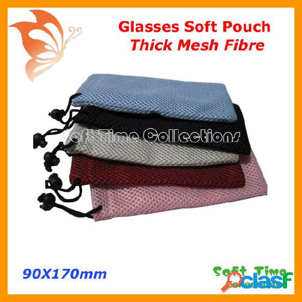 Wholesale-20pcs thick mesh fibre soft sunglass glasses