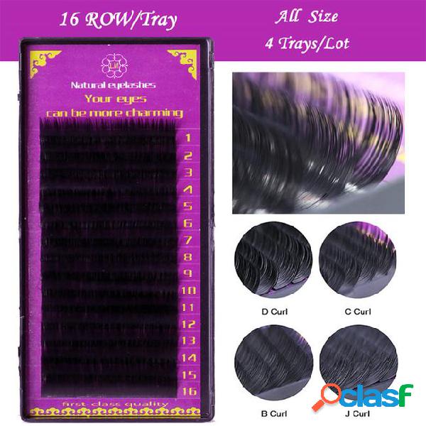 Wholesale- all size 4 trays j/b/d/c 7-15mm natural eyelashes