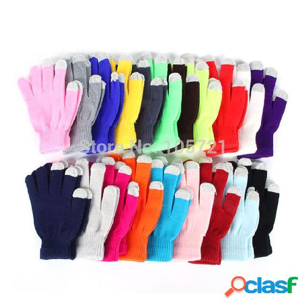 Wholesale-candy color mens womens touch screen gloves full