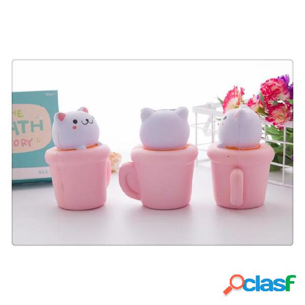 Wholesale cup cat squishy jumbo kawaii pussy squeeze cute