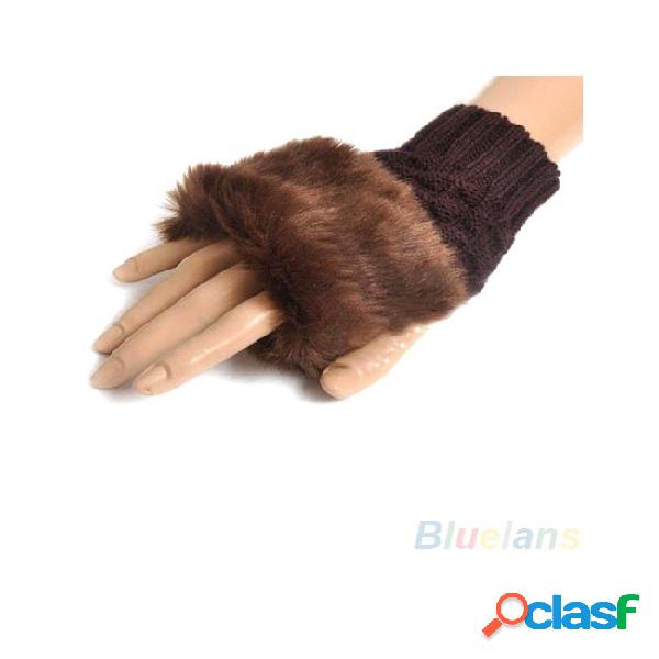 Wholesale- fashion women faux rabbit fur hand wrist warmer