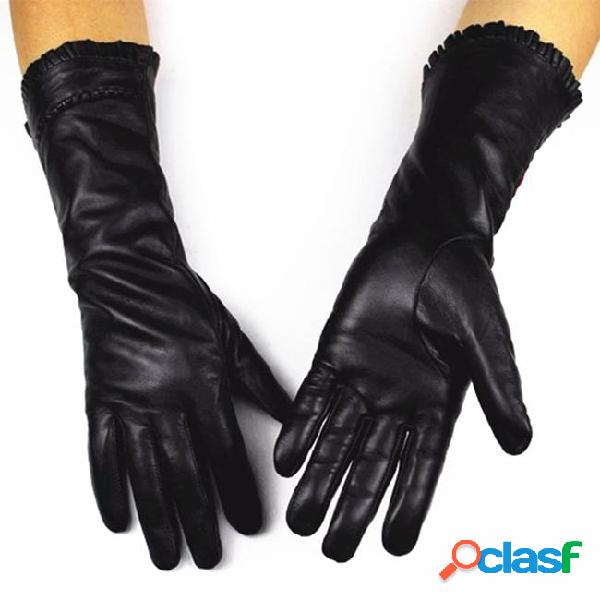 Wholesale- guantes mujer added new female leather gloves