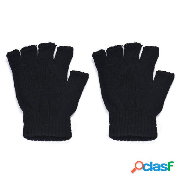 Wholesale- men gloves black knitted stretch elastic warm