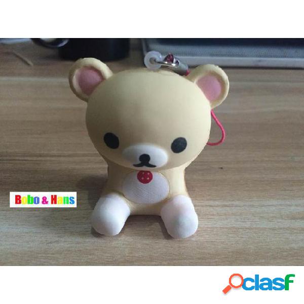 Wholesale-new cute white happy bear squishy charm / mobile