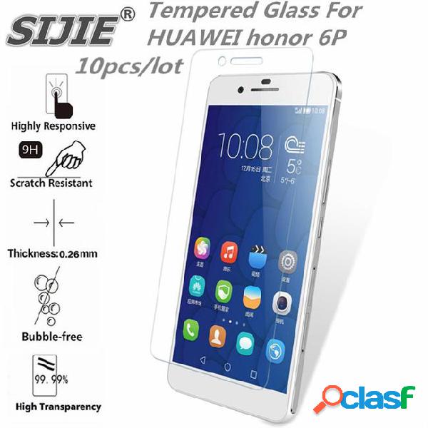 Wholesale- sijie 10pcs tempered glass for huawei honor 6p