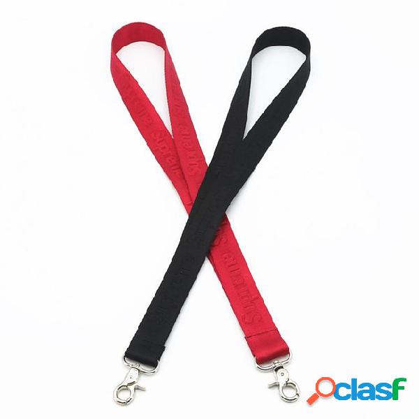 Wholesale superme red and black fashion lanyard keychain