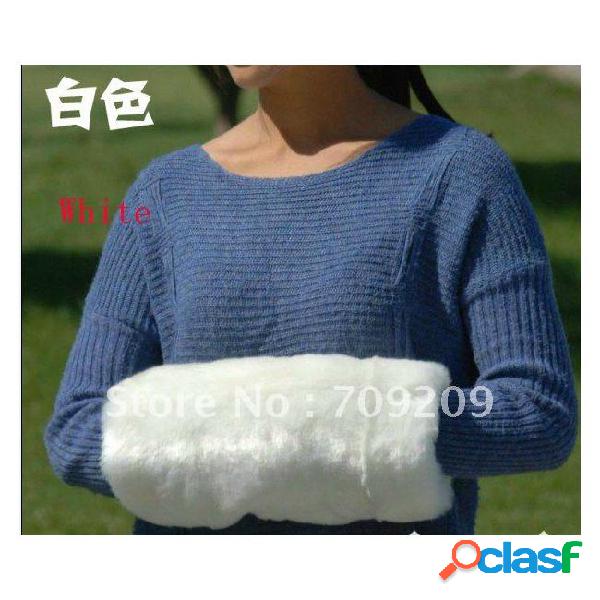 Wholesale-white faux fur arm warmers hand warmer muff hands