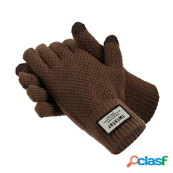 Winter autumn warm men knitted gloves flexible full finger