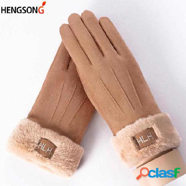 Winter female warm glove cashmere cute bear gloves mittens