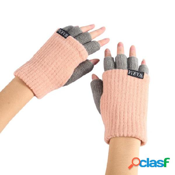Winter gloves women ladies half finger gloves fingerless