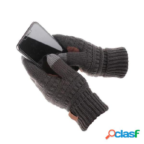 Winter warm gloves european and american adult wool knitted