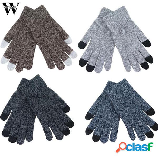 Womail women men multi-function knitted screen winter gloves