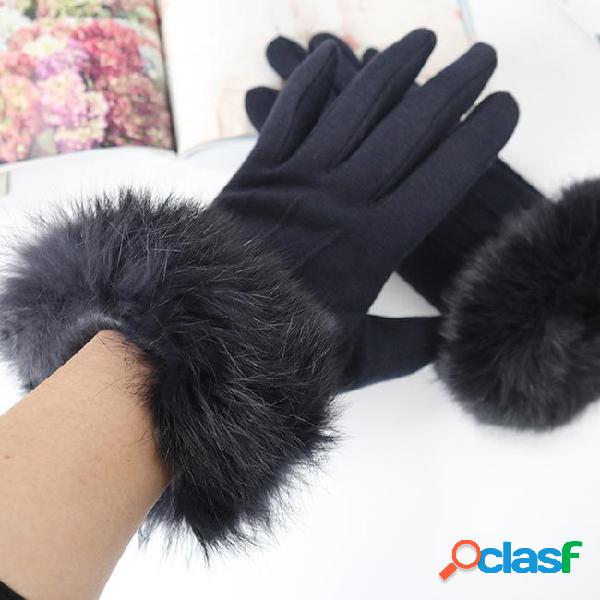 Women warm winter touch screen gloves thick soft keep warm