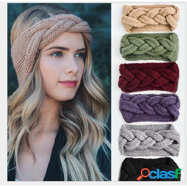 Women winter crochet turban knit head wrap hairband winter