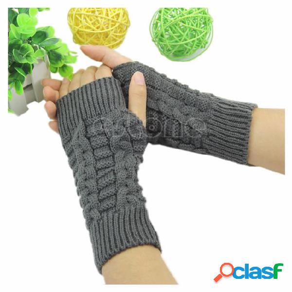 Women winter unisex arm warmer elbow long fingerless mitten