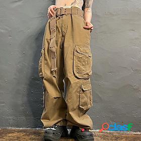 Women's Cargo Pants Jeans Parachute Pants Denim Khaki Casual