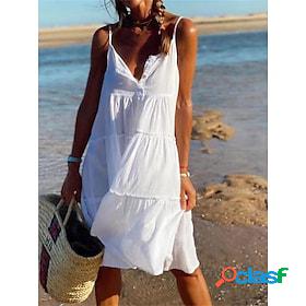 Women's Casual Dress Plain Summer Dress Slip Dress Strap