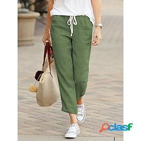 Women's Chinos Slacks Pants Trousers Straight Cotton And