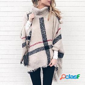 Women's Shirt Shrugs Ponchos Capes Black Khaki Red Tassel