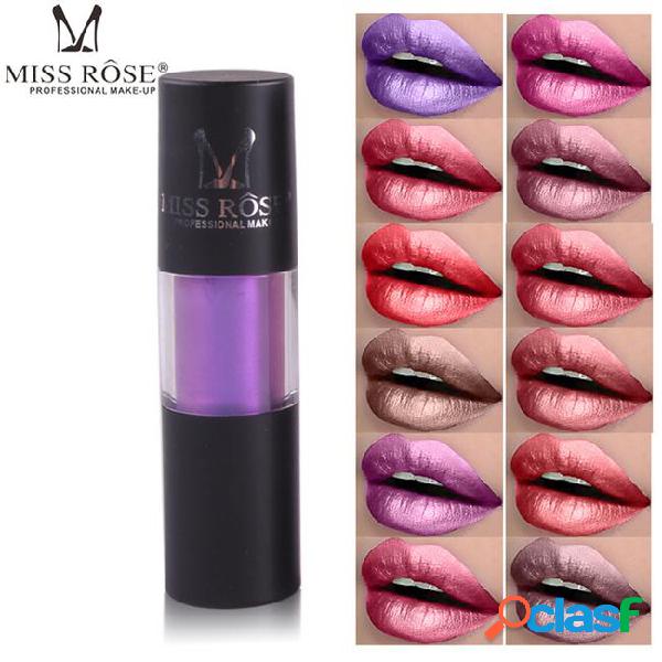 Women's fashion brand miss rose metallic lip lipstick round