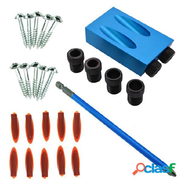 Woodworking pocket hole jig kit 6/8/10mm angle drill guide