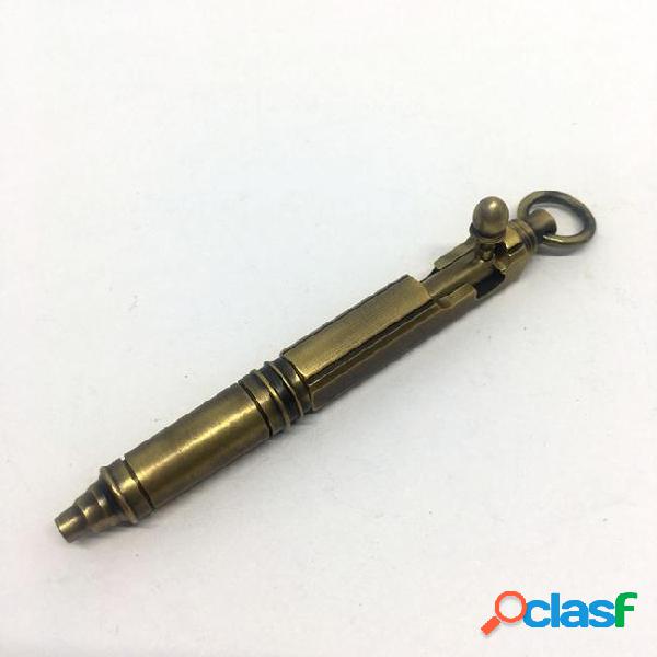 Writing tools mini edc brass ballpoint pen brass creative