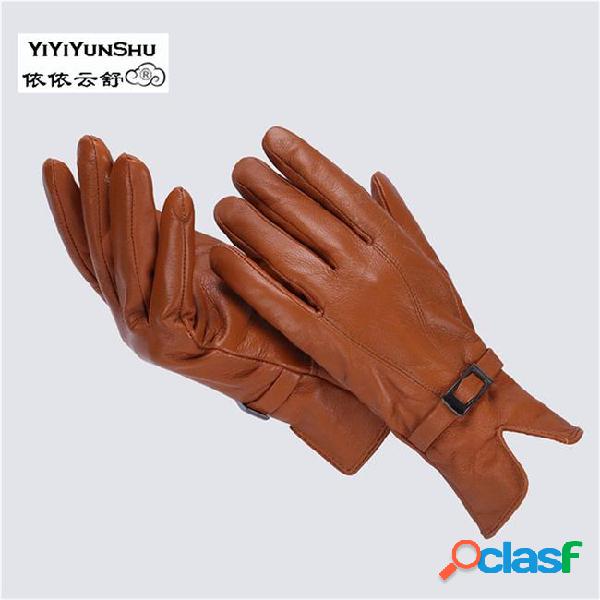 Yiyiyunshu genuine leather sheepskin gloves for women real