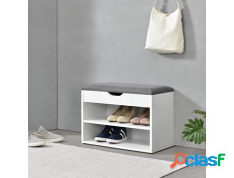 Zapatero [EN.CASA] Blanco/Gris (Aglomerado - 46 x 60 x 30