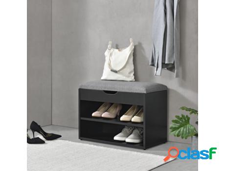 Zapatero [EN.CASA] Negro/Gris (Aglomerado - 46 x 60 x 30 cm)