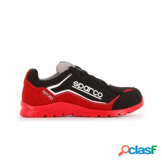Zapato Seg. T43 S3 Sparco Microfibra/Cuero Negra/Roja Nitro