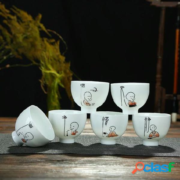 Zen porcelain tea cups gift set of 6 traditional kong fu