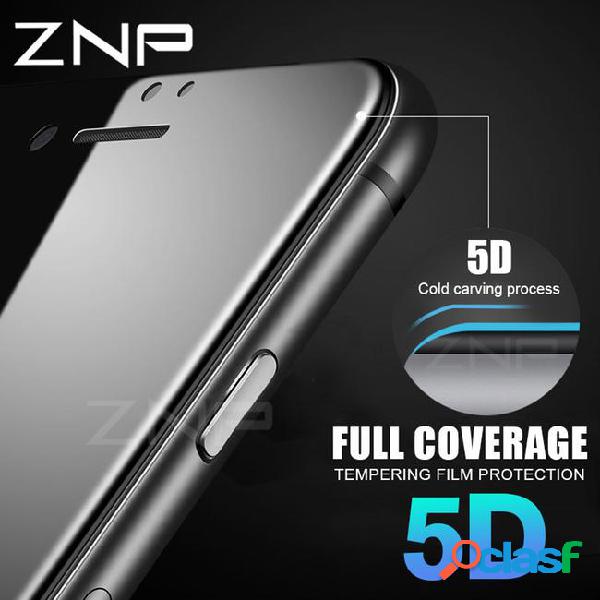 Znp 5d tempered glass for iphone x 7 8 glass 6s plus screen