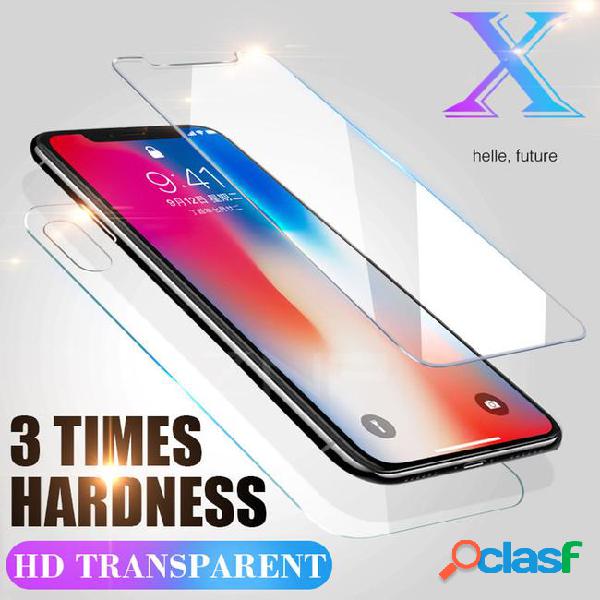 Znp front & back tempered glass for apple iphone x 6 6s 7 8