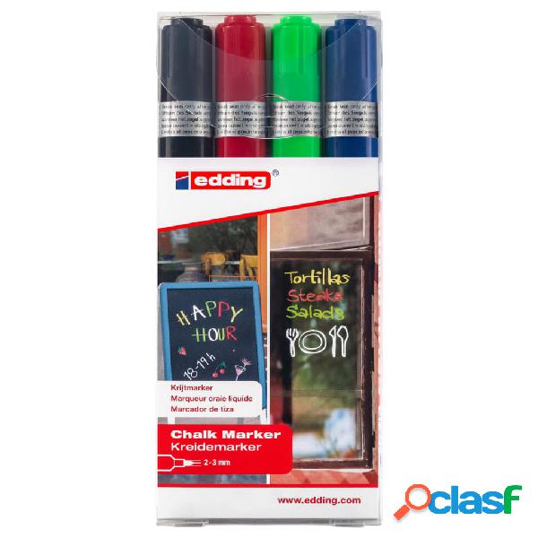 edding Rotuladores de tiza 4 unidades multicolor 4095