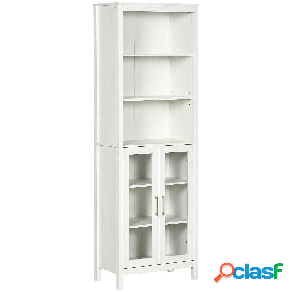kleankin Columna de Baño con 2 Puertas de Vidrio y 3