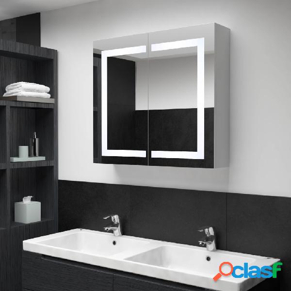 vidaXL Armario de cuarto de baño con espejo y LED