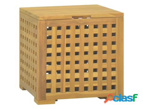 vidaXL Caja de cuerdas madera maciza de teca 40x40x40 cm