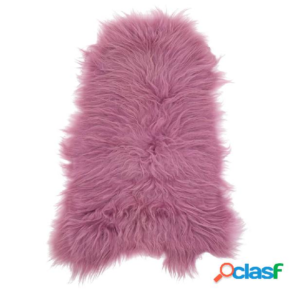 vidaXL Cubierta de asiento de piel de oveja islandesa rosa
