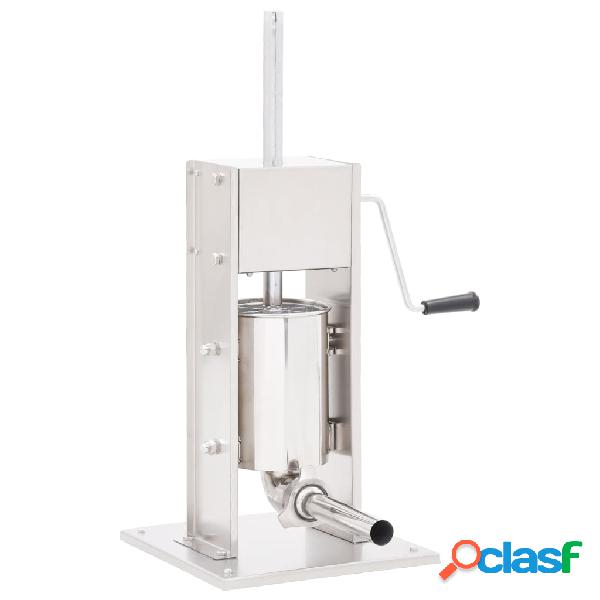 vidaXL Embutidora manual de acero inoxidable plateado 3 L