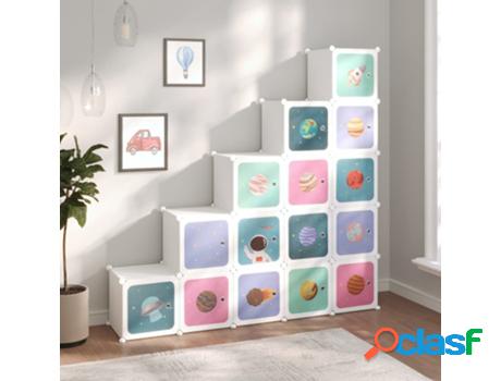 vidaXL Estantería de cubos infantil con 15 compartimentos