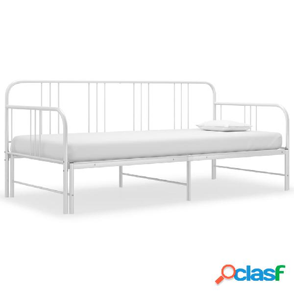 vidaXL Estructura de sofá cama extraíble de metal blanco