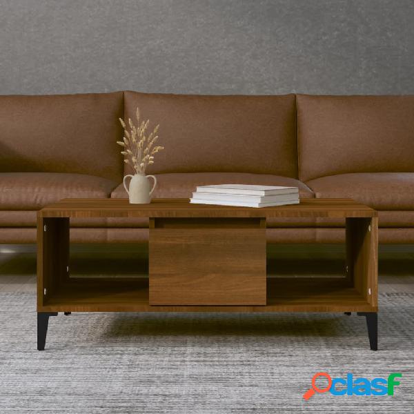 vidaXL Mesa de centro madera contrachapada marrón roble