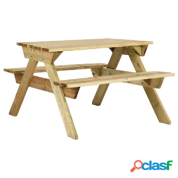 vidaXL Mesa de picnic con bancos 110x123x73 cm madera pino