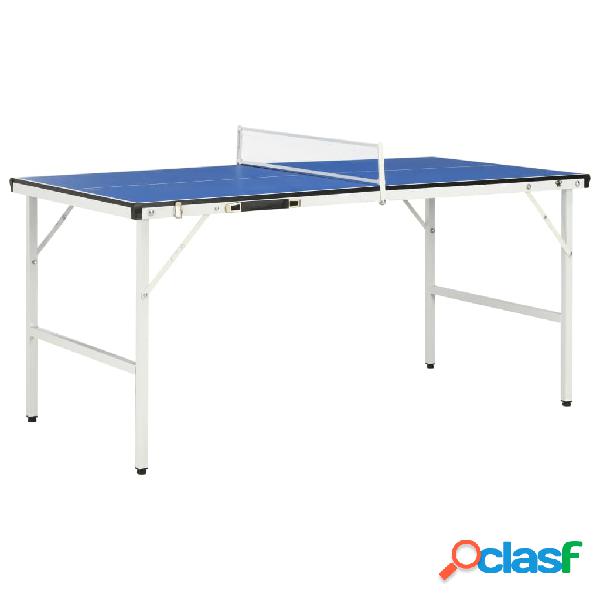 vidaXL Mesa de ping pong con red azul 152x76x66 cm