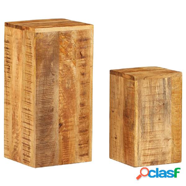 vidaXL Mesas auxiliares 2 uds madera maciza de mango
